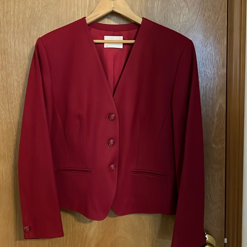 Vintage Pendleton Wool Red Blazer Size 12